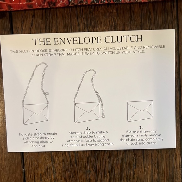 Michael Kors envelope clutch. Adjustable and removable gold chain! NWT! - Picture 5 of 7